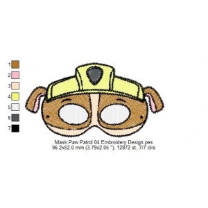 Mask Paw Patrol 04 Embroidery Design
